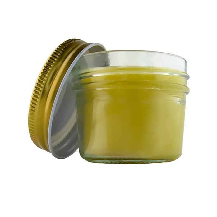 Jar of all natural organic beeswax cream for dry skin relief